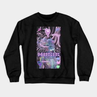 music Y2k hologram Crewneck Sweatshirt